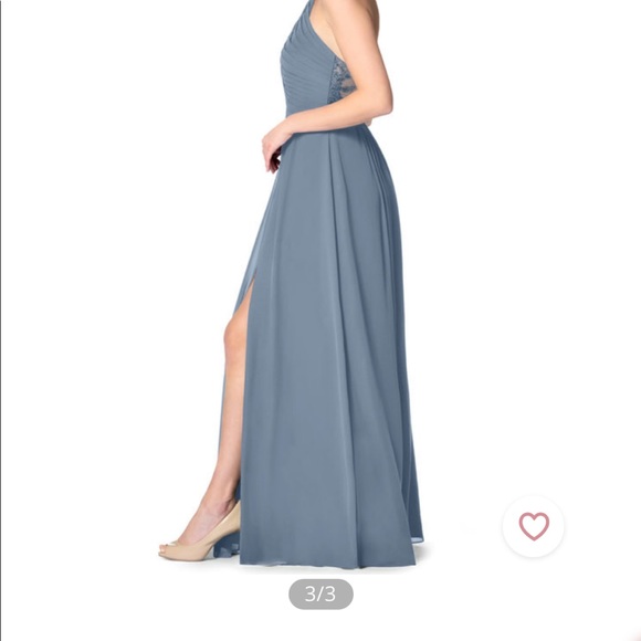 NWT Azazie Ginger Allure Bridesmaid Dress Dusty Blue - Picture 3 of 10